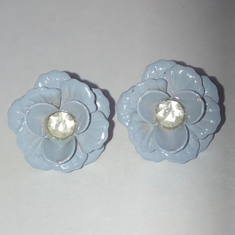 Light Blue Flower Earrings